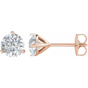 Ladies Natural Diamond Stud Earrings (Si2-Si3, G-H) — 14K Rose Gold