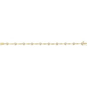 Ladies Natural Diamond Line 7 1/ Bracelet (I1, G-H) — 14K Yellow Gold