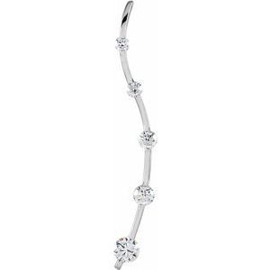 Ladies Natural Diamond Journey Graduated Pendant — 18K White Gold
