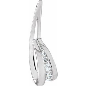 Ladies 1/3 Natural Diamond Journey Pendant — 18K White Gold