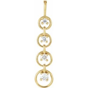 Ladies Natural Diamond Journey Graduated Circle Pendant — 18K Yellow Gold