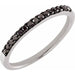 Ladies Black Diamond Stackable Ring (Opaque, Black) — 14K White Gold