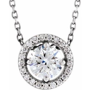 Lab-Grown Diamond Halo-Style Necklace - Style 85916