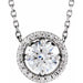 Lab-Grown Diamond Halo-Style Necklace - Style 85916