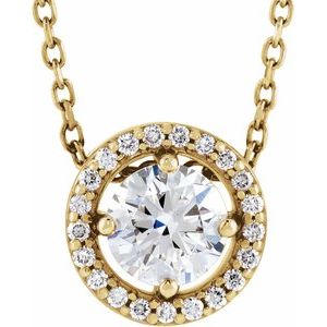 Lab-Grown Diamond Halo-Style Necklace - Style 85916
