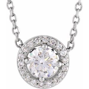 Lab-Grown Diamond Halo-Style Necklace - Style 85916