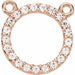 Ladies Petite Circle Necklace or Center (I1, G-H) — 14K Rose Gold