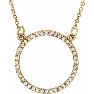 Ladies Natural Diamond Circle Necklace (I1, G-H) — 14K Yellow Gold
