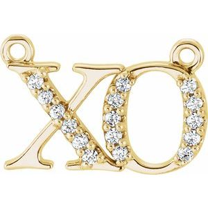 Ladies Natural Diamond Necklace Center — 14K Yellow Gold
