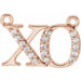 Ladies Natural Diamond Necklace Center — 14K Rose Gold