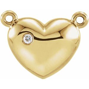 Ladies Natural Diamond Necklace Center — 14K Yellow Gold