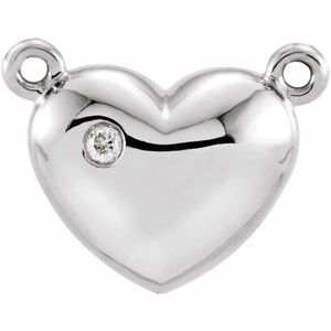 Ladies Natural Diamond Necklace Center — 14K White Gold