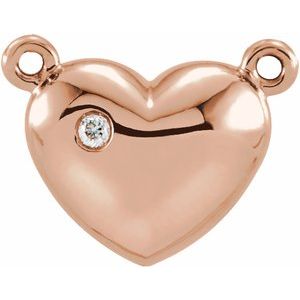 Ladies Natural Diamond Necklace Center — 14K Rose Gold