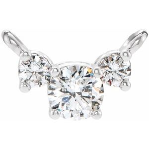 Ladies Natural Diamond Necklace Center (I1, G-H) — 14K White Gold