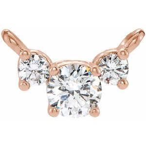 Ladies Natural Diamond Necklace Center (I1, G-H) — 14K Rose Gold