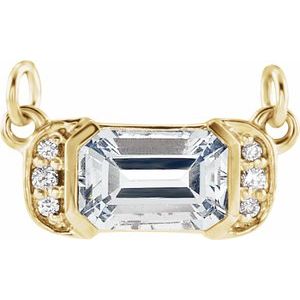 Ladies Natural Diamond Necklace Center (I1, Ghi) — 14K Yellow Gold