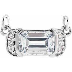 Ladies Natural Diamond Necklace Center (I1, Ghi) — 14K White Gold