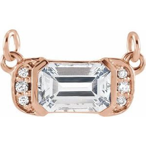 Ladies Natural Diamond Necklace Center (I1, Ghi) — 14K Rose Gold