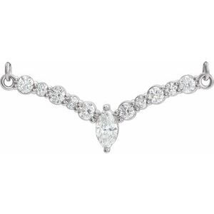 Ladies Natural Diamond Necklace Center — 14K White Gold