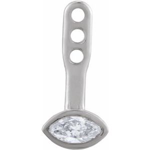 Ladies Natural Diamond Front-Back Solitaire Earring Jackets (I1, G-H) — 14K White Gold