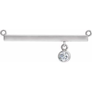 Ladies Natural Diamond Necklace Center (I1, G-H) — 14K White Gold