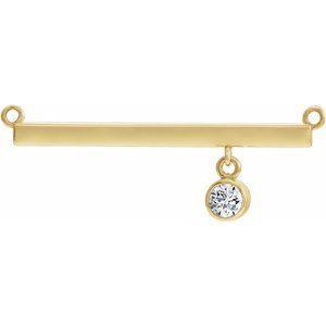 Ladies Natural Diamond Necklace Center (I1, G-H) — 14K Yellow Gold