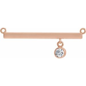 Ladies Natural Diamond Necklace Center (I1, G-H) — 14K Rose Gold