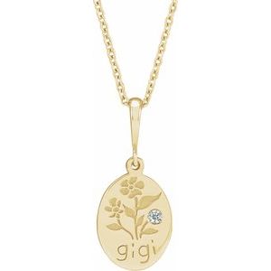 Ladies Natural Diamond Gigi Necklace (I1, G-H) — 14K Yellow Gold