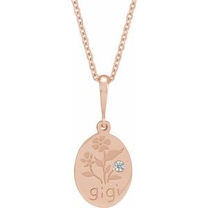 Ladies Natural Diamond Gigi Necklace (I1, G-H) — 14K Rose Gold