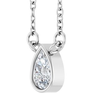 Lab-Grown Diamond Bezel-Set Solitaire Necklace - Style 89238