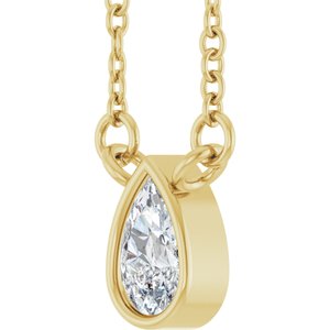 Lab-Grown Diamond Bezel-Set Solitaire Necklace - Style 89238