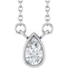 Lab-Grown Diamond Bezel-Set Solitaire Necklace - Style 89238