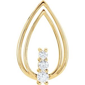 Ladies Natural Diamond Pendant (I1, G-H) — 14K Yellow Gold