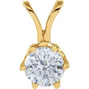 Ladies Natural Diamond Pendant (I1, G-H) — 14K Yellow Gold