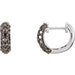 Ladies Natural Black Diamond 11 mm Hoop Earrings (Si-Pk, G-H) — 14K White Gold