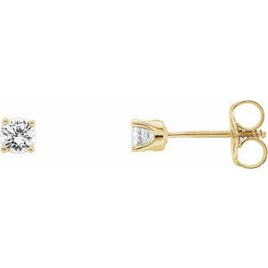 Ladies Natural Diamond Youth Earrings (I2, G-H) — 14K Yellow Gold