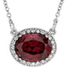 Ladies Natural Rhodolite Garnet Natural Diamond 16 1/ Necklace (I1, G-H) — 14K White Gold