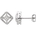 Ladies Natural Diamond Filigree Earrings (I1, H+) — 14K White Gold