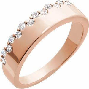 Ladies Natural Diamond Ring (I1, G-H) — 14K Rose Gold