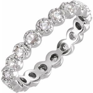 Ladies Natural Diamond Rose-Cut Eternity Band Size 8 (Vs1-Si1, Ghi) — Platinum