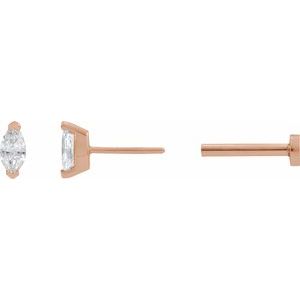 Ladies Natural Diamond Stud Earring (I1, G-H) — 14K Rose Gold