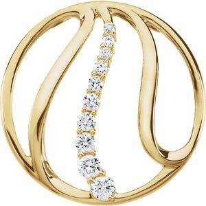 Ladies Natural Diamond Journey Pendant — 14K Yellow Gold