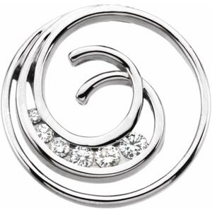 Ladies Natural Diamond Journey Circle Pendant (I1, G-H) — 18K White Gold