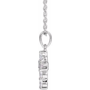 Lab-Grown Diamond Accented Cross Necklace - Style R50077