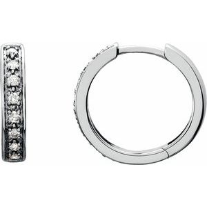 Lab-Grown Diamond Accented Hoop Earrings - Style 69277