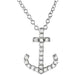 Ladies Natural Diamond Anchor Necklace (SI1, G-H) — Platinum