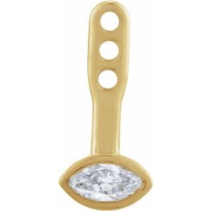 Ladies Natural Diamond Front-Back Solitaire Earring Jackets (I1, G-H) — 14K Yellow Gold