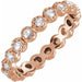 Ladies Natural Diamond Rose-Cut Eternity Band Size 8 (Vs1-Si1, Ghi) — 14K Rose Gold