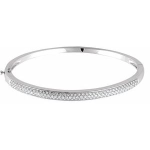 Ladies Natural Diamond Pavé-Style Bracelet (I1, H+) — 14K White Gold