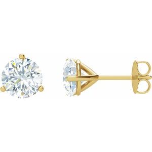Ladies Natural Diamond Stud Earrings (Si2-Si3, G-H) — 14K Yellow Gold